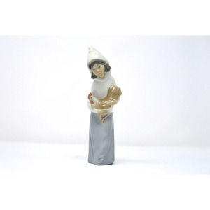 Lladro Rare Matte Finish Girl with Rooster chicken 8" #4677 Juan Huerta DsVa